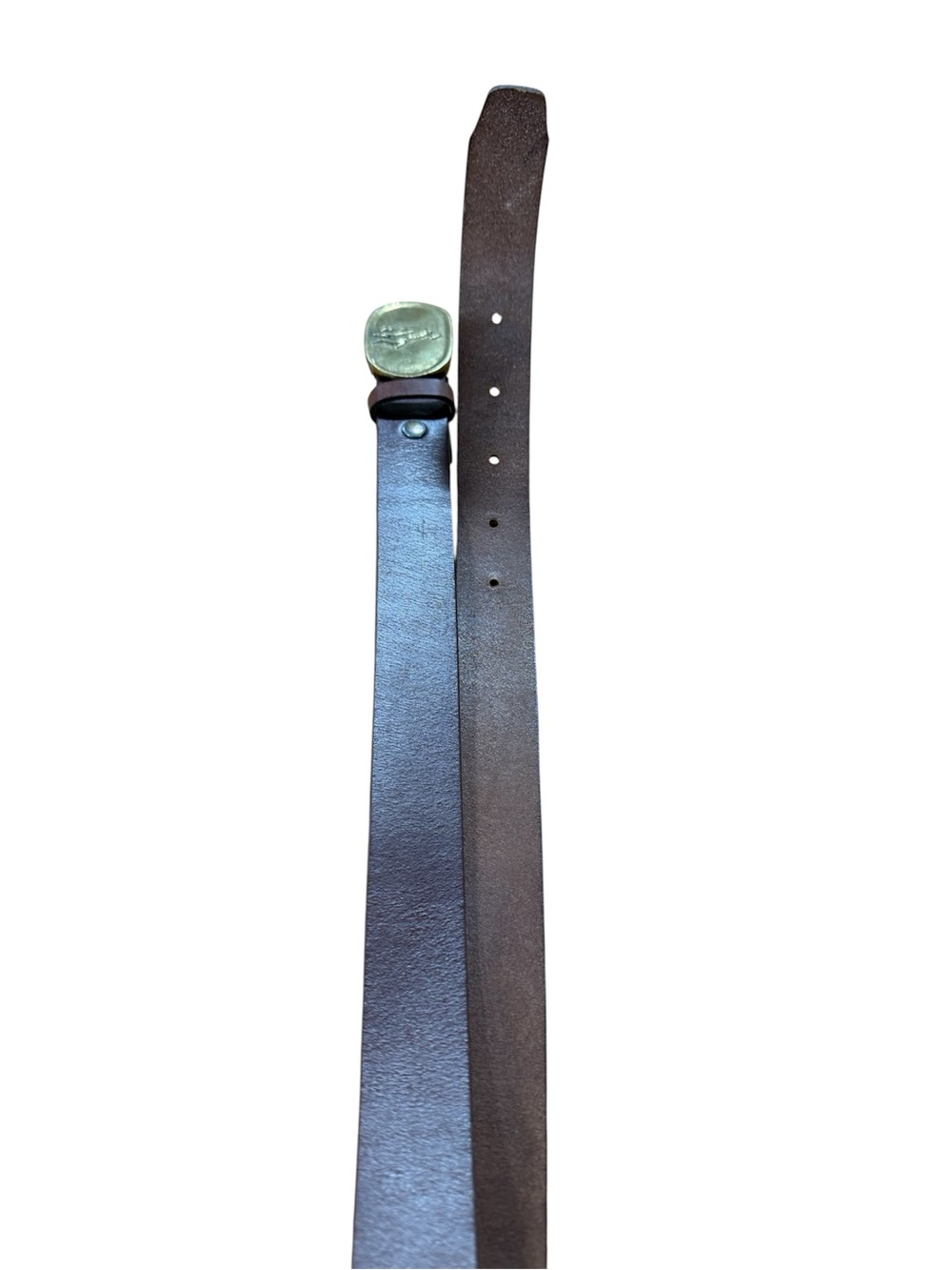 RARE! Vintage Polo Ralph Lauren Solid Cast Brass and Leather Belt - Picture 7 of 9